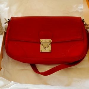 Louis Vuitton duo rare red epi leather pouchette rare a ten plus crossberry xo
